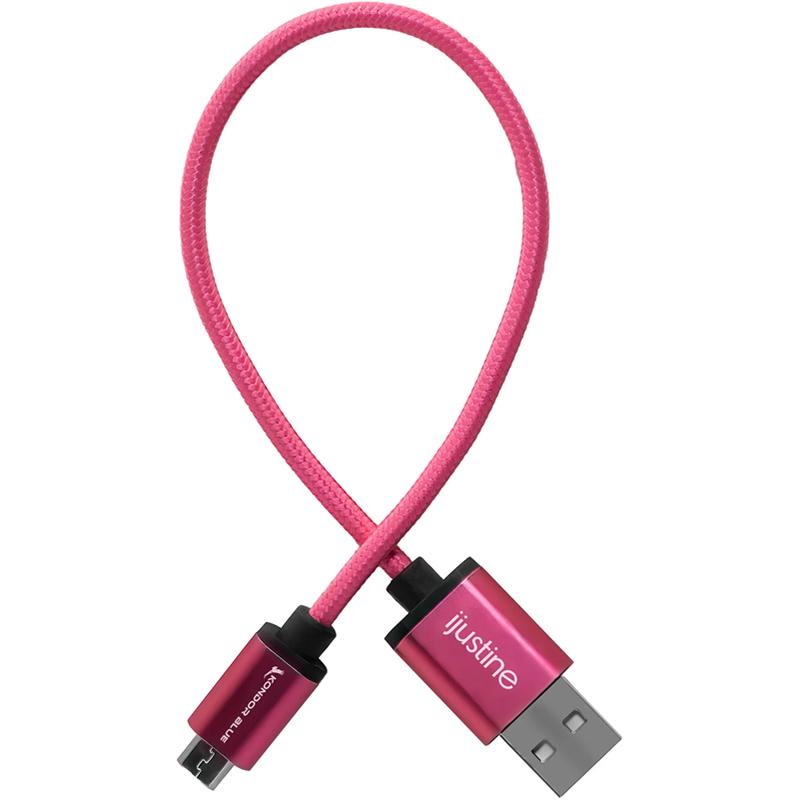 Kondor Blue iJustine Pink USB A to Micro USB Fast Charging Data Cable